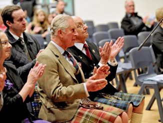 HRH-The Lord of the Isles – 01: His Royal Highness, The Lord of the Isles sat with President of An Comunn Gàidhealach, John Macleod, as they enjoyed a performance from this year’s Traditional Girls (11-12) singing competition at the Royal National Mòd 2016 in the Western Isles.